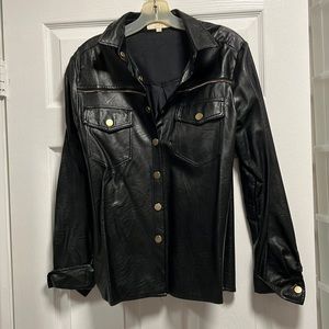 Pleather button up